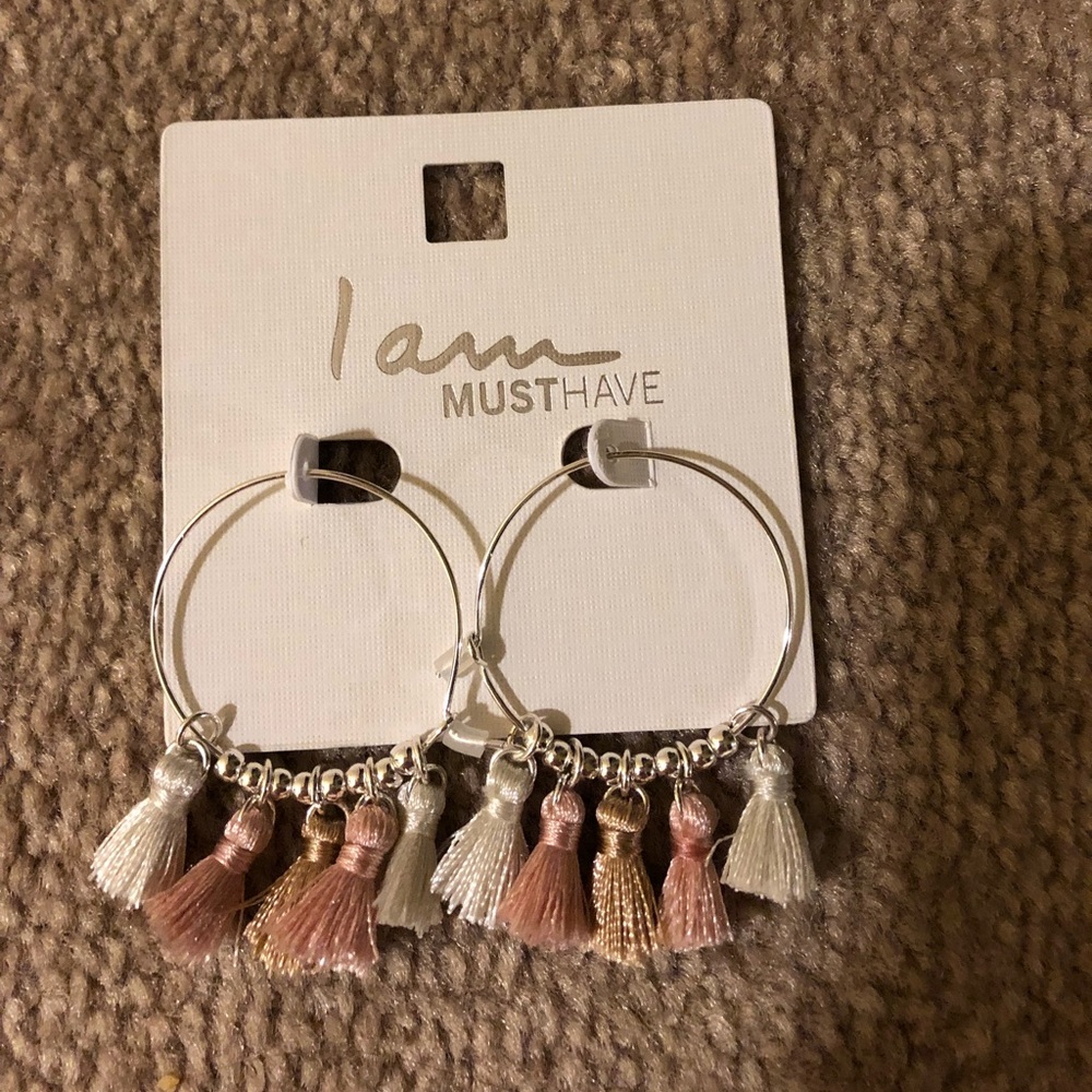 Hoop Earrings with Tassles